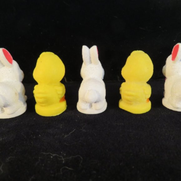 SET 5 Resin Bunnies & Chicks Cake Toppers Figurines (126V) - Picture 3 of 5